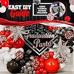 ALL-IN-1 Red Black and White Balloon Arch Kit for Red and Black Birthday Party Decorations – Reds and Blacks Balloons for White Black and Red Balloon Garland Kit – Graduation Black and Red Balloons - Image 4