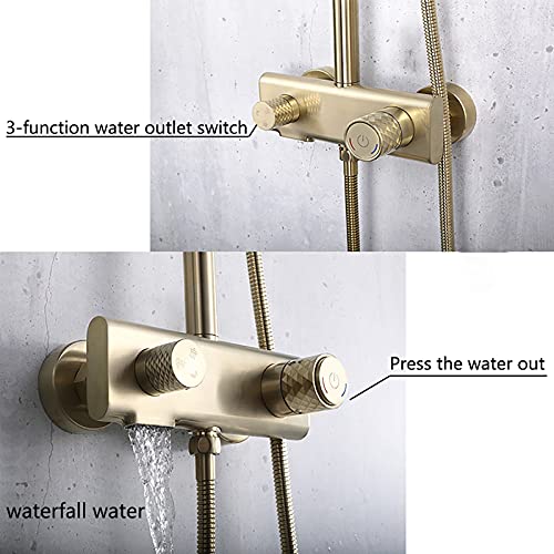Ensemble douche laiton classique rétro avec robinet cascade luxe - 6