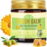 LAITYUM Beef Tallow for Skin -4oz Organic Tallow and Honey Balm for Face Moisturizer,100% Grass Fed Beef Tallow Cream,Natural Whipped Tallow Balm Deeply Nourishment for Body Dry,Cracked,Sensitive Skin