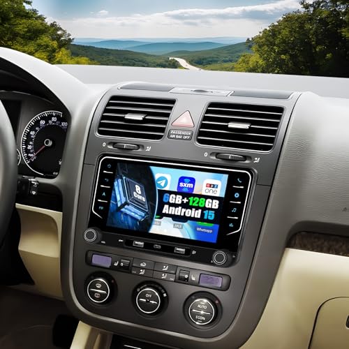 SIXWIN 6+128G Android 15 Autoradio pour VW Golf 5 6 Touran Polo Touran Passat, avec Carplay Android Auto DSP, 1280 * 720, 7 Pouces unité de tête stéréo...