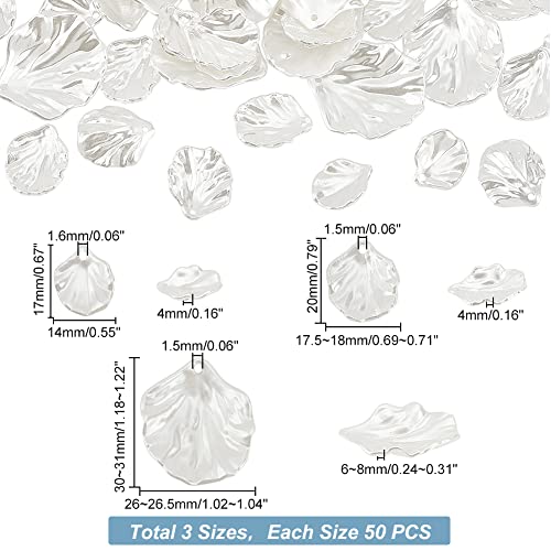 Perles feuille blanche acrylique légères pour éliminer le poids des grands bijoux - 4