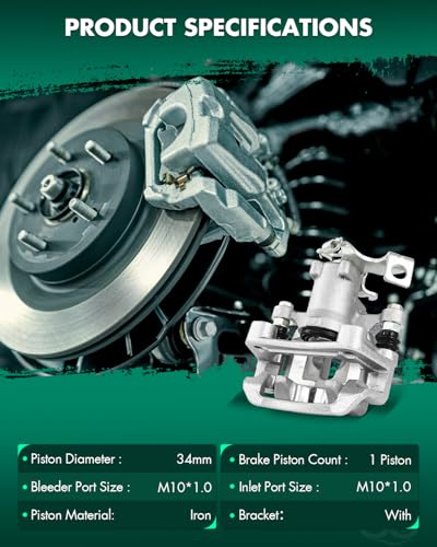 Image of SCITOO 19B6789A Rear Left Disc Brake Caliper w /Bracket Fit For Kia For Soul 2014-2018, Single Piston