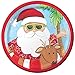 Creative Converting 416948 8 Count Paper Dessert Plates, Santa's Holiday, Red/Green/White