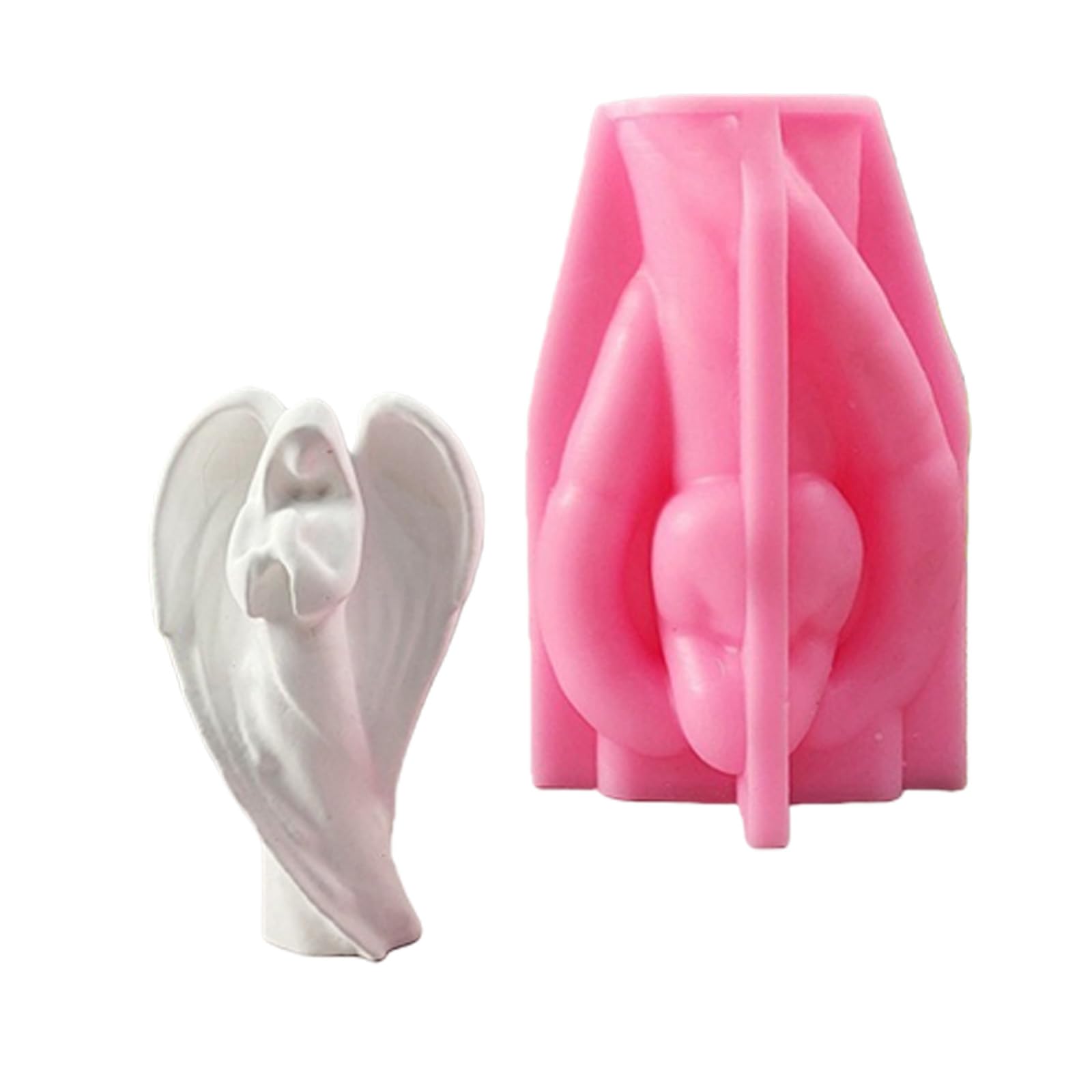 Tsophreniq Angel Wing Silicone Molds for Soap Chocolate Wedding Decoration Winged Girl Silicones Baking Tool Silicone Angel Mold