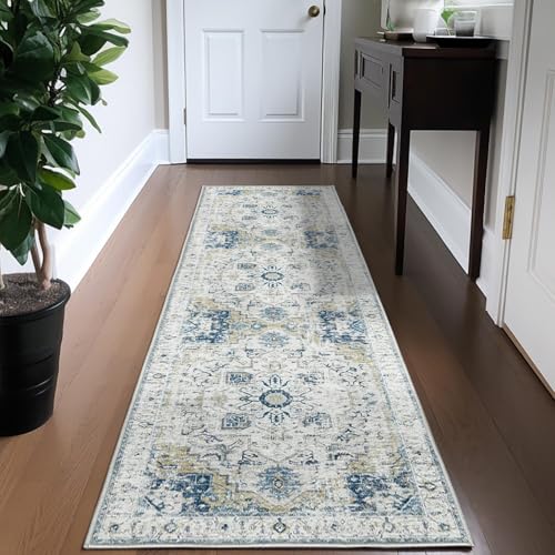 TOPICK Alfombra Rosa Vintage Flores alfombrar, Alfombra Persa de Pelo Corto