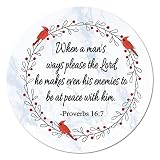 Plaque ronde en métal avec inscription « Cardinaux » - Couronne florale avec citation - Vintage - Classique - Pour maison, pub - Pour jardin, garage, décoration de Noël - 22,9 cm