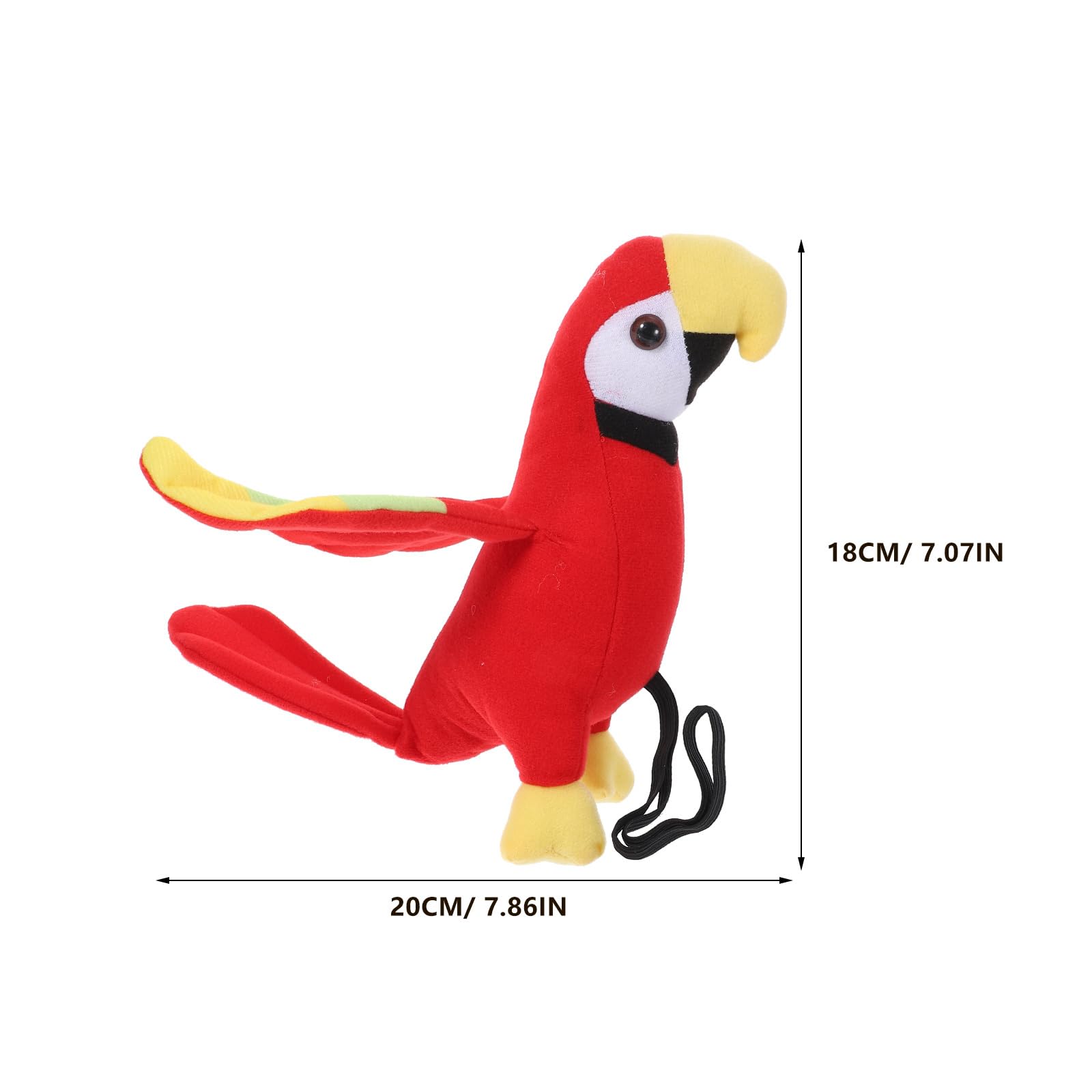 Angoily Pirate Parrot Plush Shoulder Prop with Eye Patch Halloween Cosplay Accessory for Pirate Dress up Party - Image 3