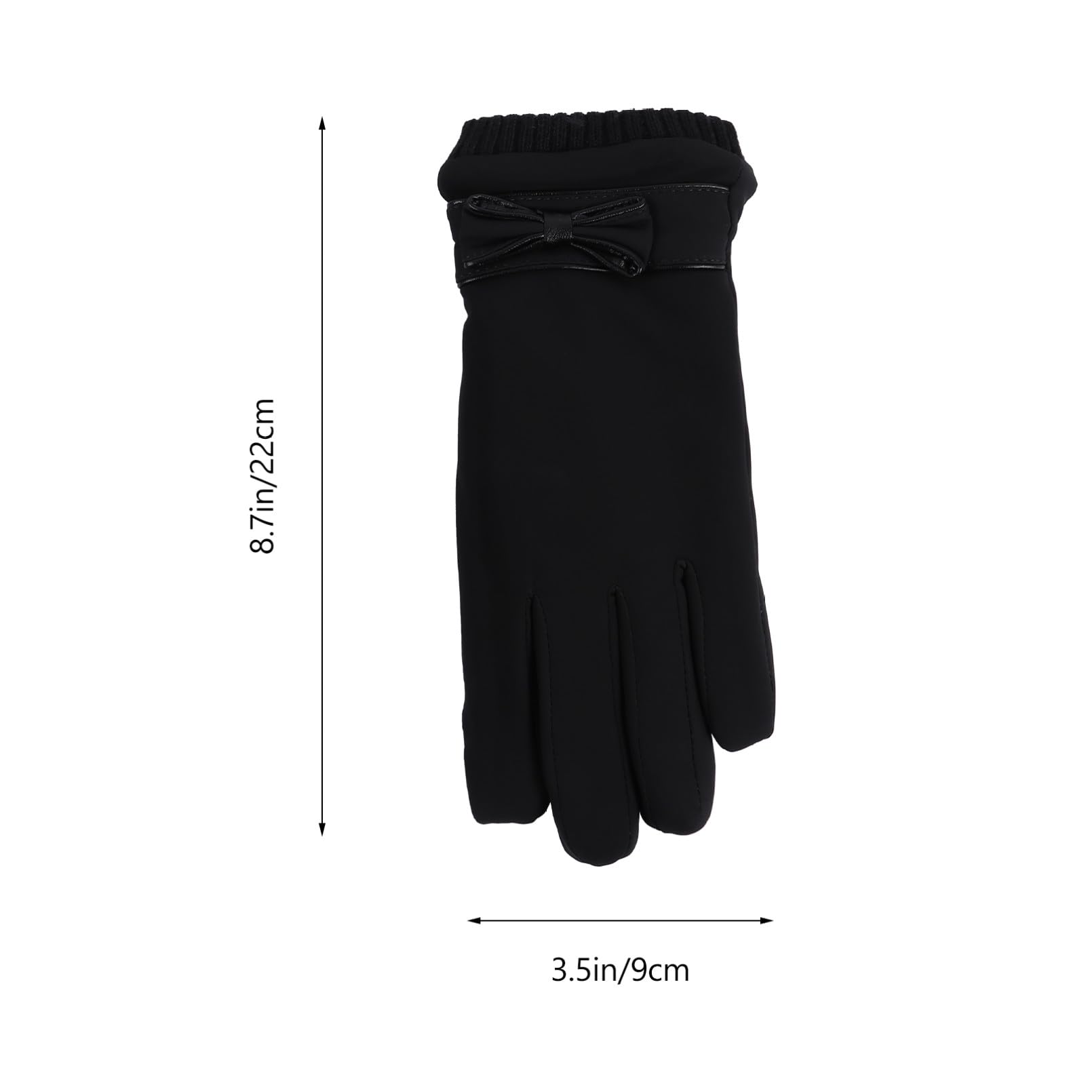 BESTYASH Guanti da donna guanti per le donne guanti da guida invernali guanto termico thermal gloves addensare i guanti invernali guanti antivento Materiale in pelle sintetica Black