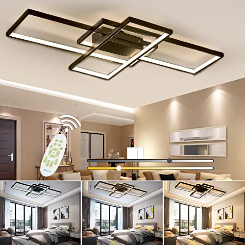 Warmiehomy Modern LED Ceiling Light Dimmable, 80W Chandelier Ceil...
