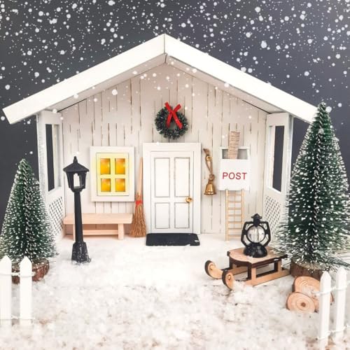 Wichtelhaus aus Holz inkl. Zubehörset | Wichteltür | 20 Teile | Made in Germany | Weißes Wichteltür Wichtelhaus Komplettset | fertig montiert | Wichtel Zubehör | Wichtelset |Weihnachtswichtel Set