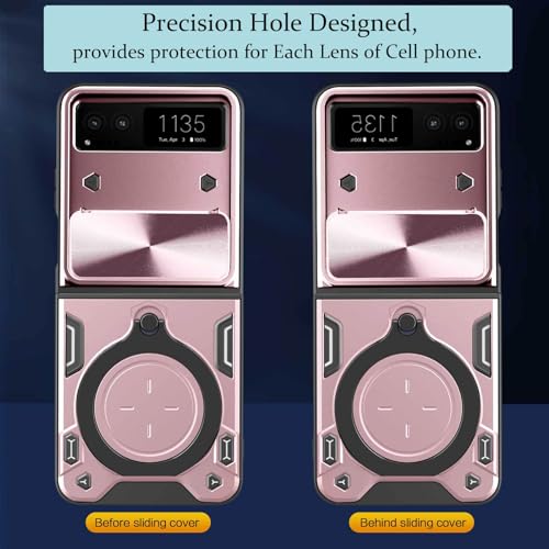 Jhwvvtf FOR MOTO PHONE CASE WITH RING For Motorola Razr 2023 Case/Moto Razr 2023 Case,Metal Ring Holder Stand Cover thumb #2