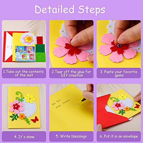 image for Hicdaw 11Pcs Kids Greeting Card Making Kit DIY Handmade Card Making Su