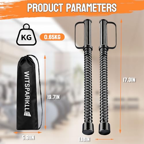 WITSPARKLLE 2PCS Ropeless Battle Ropes for Home Gym, Portable Cordless Workout Ropes with Gloves, Bag & Tutorial, Low-Impact HIIT Fitness Equipment for Full Body Cardio and Strength Training
