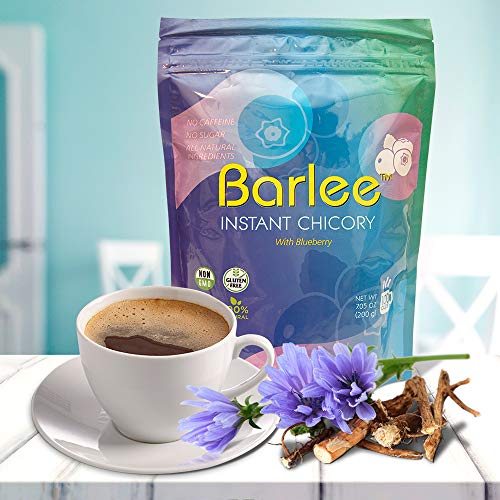 Barlee Coffee Alternative Beverage Blend - Chicory Root Powder - Instant Chicory Coffee Substitute - No Sugar Caffeine Free (Blueberry, 14.1 Oz) #TOP4
