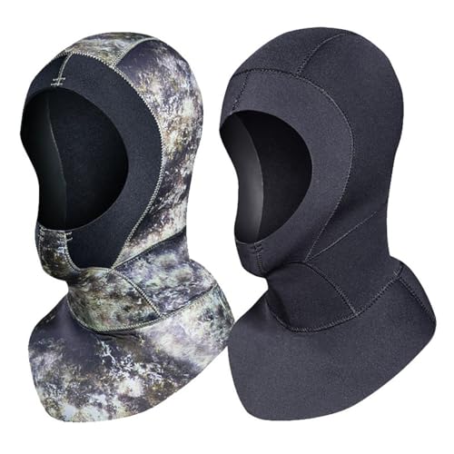 3/5mm Thick Neoprene Diving Hood, Providing Warmth and Protection for Scuba Diving, Free Diving, and Spearfishing (Black 3mm, L)