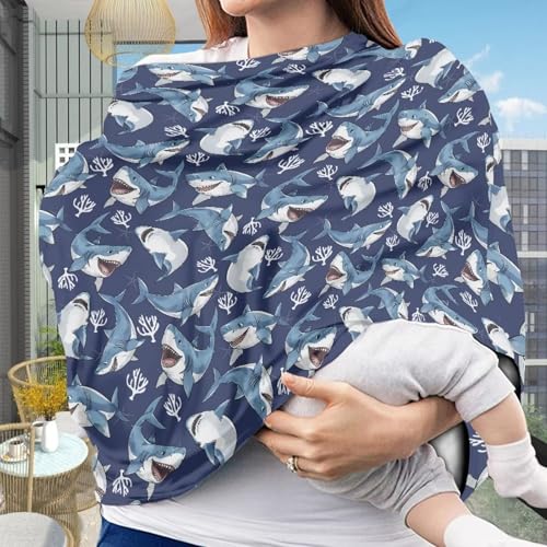 Image of Breathable Car Seat Cover for Babies - Soft Nursing Cover for Breastfeeding, High Stretchy Infant Carseat Canopy, Beach Palm Tree