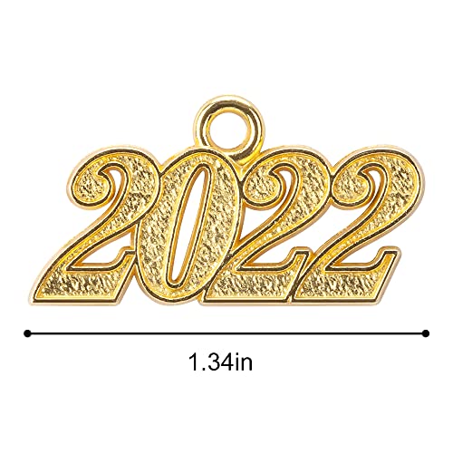 2Pcs 2022 Tassel Graduation, Graduation Cap Tassel Charm 2022 Tassels For Graduation Cap 2022 Graduation Hat Decoration Tassel With The 2022 Year Gold Charms For Graduation Party Ceremonies Gold #TOP2