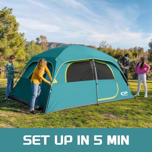 Image of CAMPROS CP Upgraded 6 /8 Person Camping Tents, Waterproof Windproof Family Tent with Larger Mesh Windows & Door, Double Layer, Easy Set Up, All-Season Dome Tent with Top Rainfly & Carry Bag