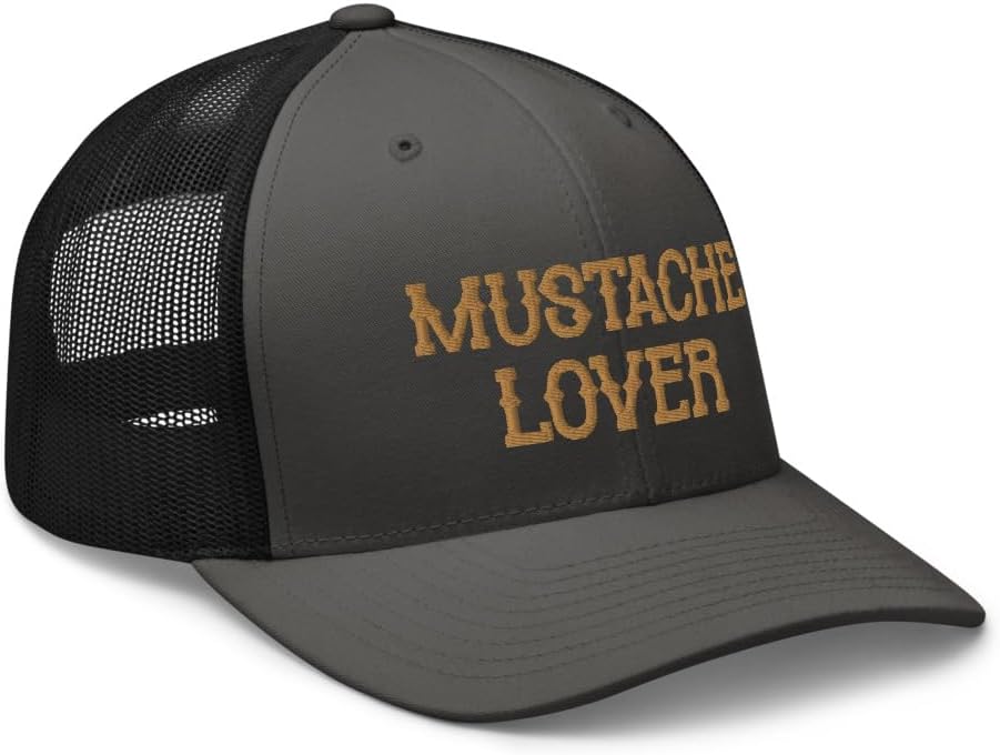 Mustache Lover Hat Funny Mustache Lover Cap (Embroidered Trucker Cap)