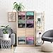 Sorbus 11 Inch Storage Bins with Clear Window - 6 Foldable Baskets for Organizing Clothes, Toys, Books - Sturdy Collapsible Fabric Storage Cubes with Handle - Storage Baskets for Shelves, Closets