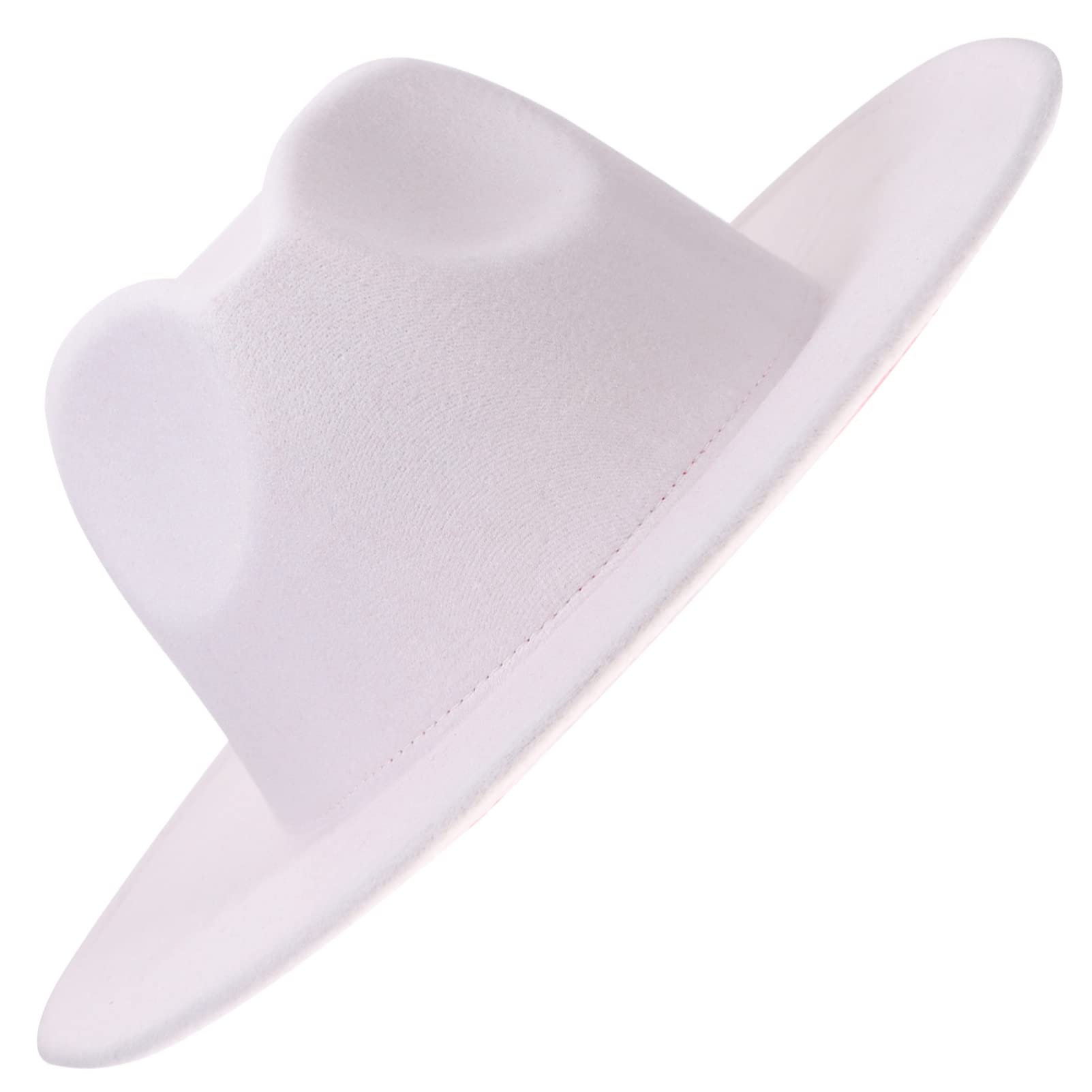 Chapeau fedora de jazz blanc unisexe à larges bords en feutre de laine de style chic
