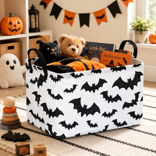 Image of Halloween Batman Basket Gothic Bat Storage Kids Toy Organizer Room Decor