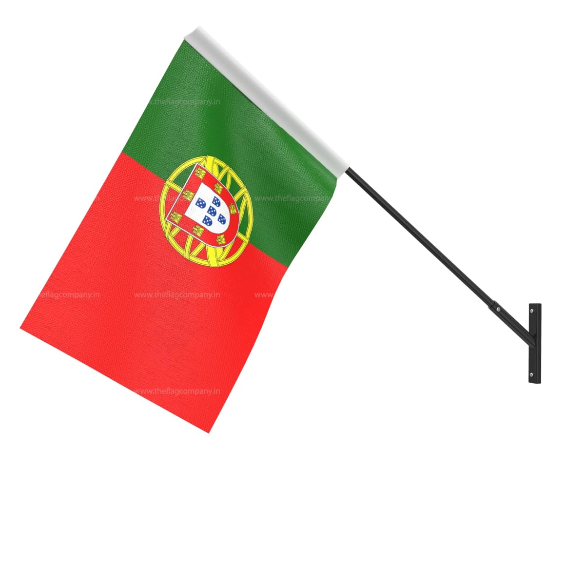 The Flag Company Portugal Wall Mounted Flag | 12x18 Inch Fabric National Flag with Metal Wall Bracket | Ideal for Office, Home & Indoor Décor-image-40