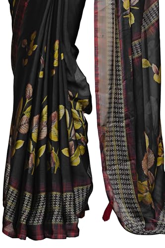 Image of MIRCHI FASHION Saree for Woman | Chiffon Floral Printed Breathable Occasional Sari with Blouse