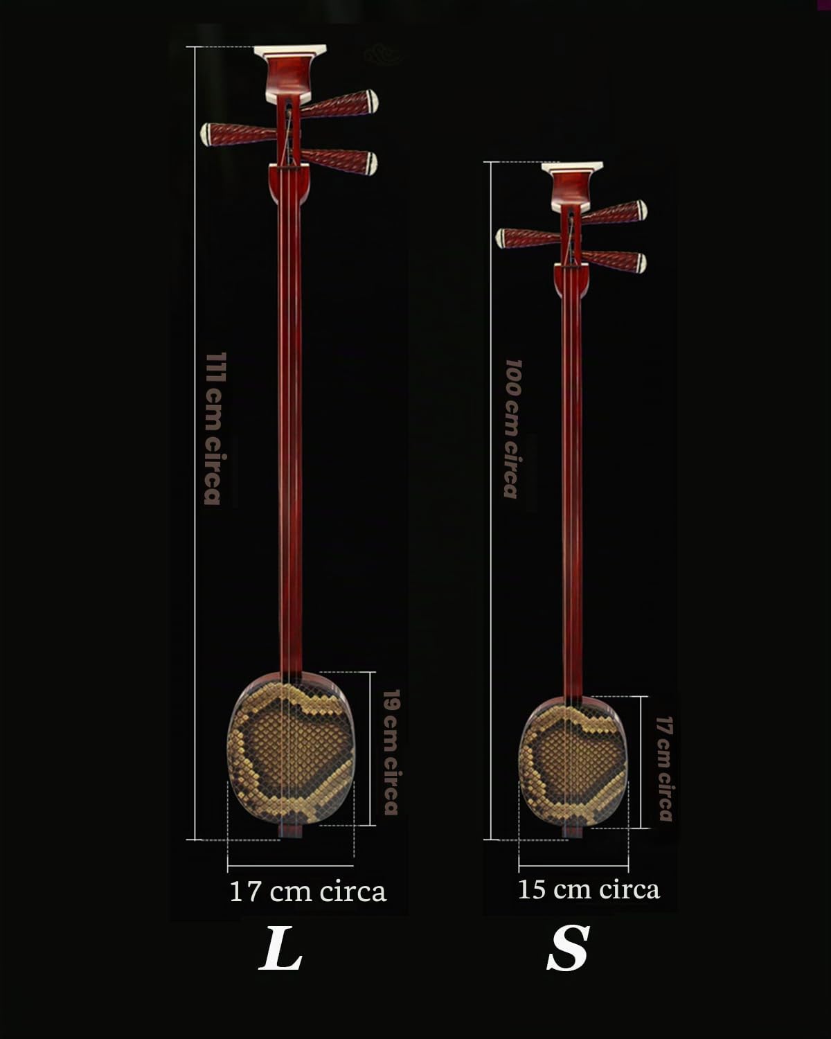 Chitarra Tradizionale Cinese a 3 Corde Sanxian, Strumento Cinese per Principianti, artisti Black S