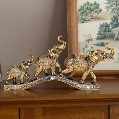 Elefante decorativo dorado elegante para hogar