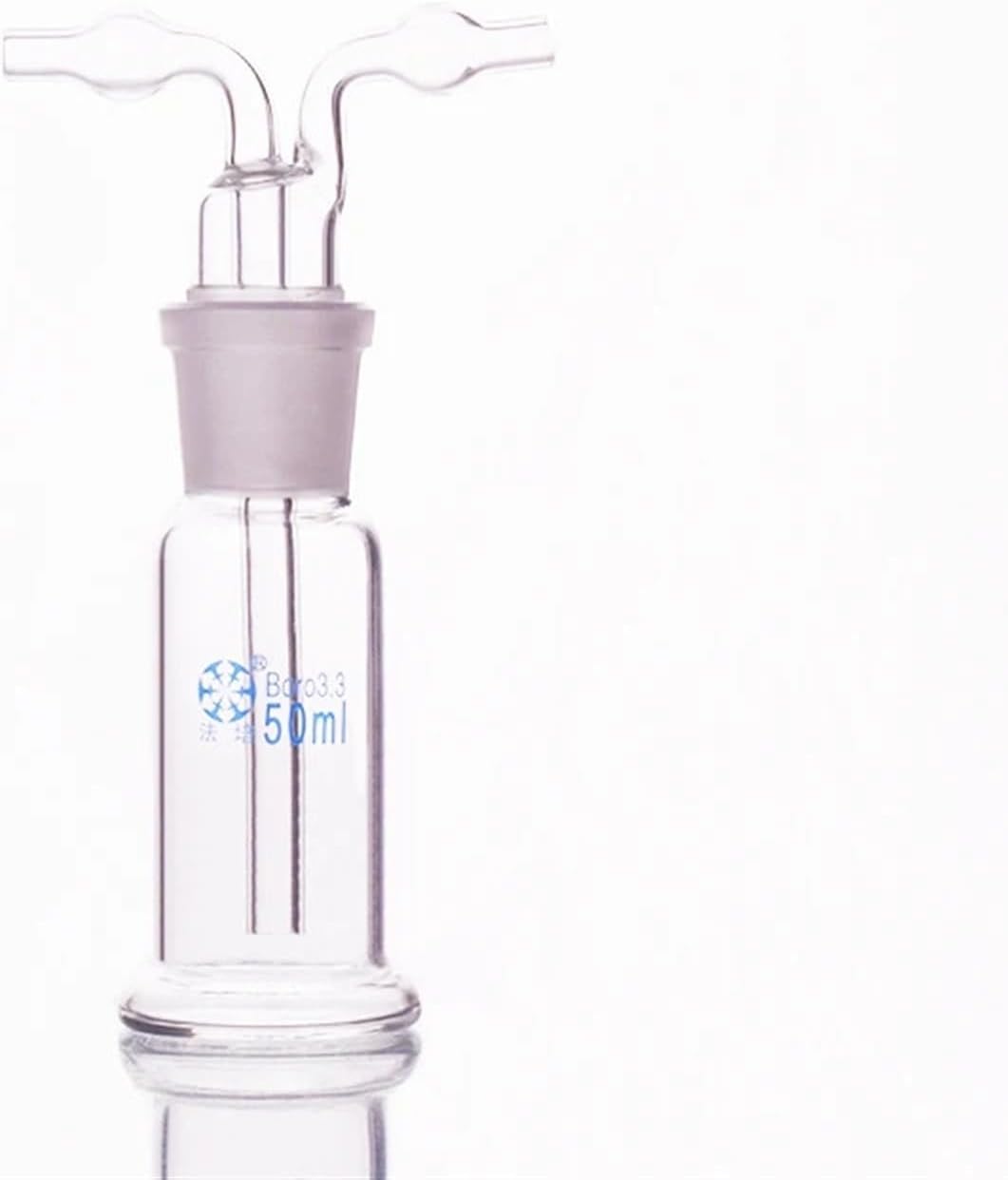 Drechsel gas washing bottle,Capacity 50ml,Lab Glass Gas Washing Bottle