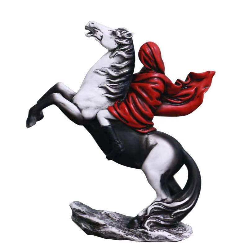 Banksy Statue ‚Reitendes Mädchen‘ Aus Kunstharz – Braune Dekofigur Im Antiken Stil (17x14x6 Cm, Matt-Finish)