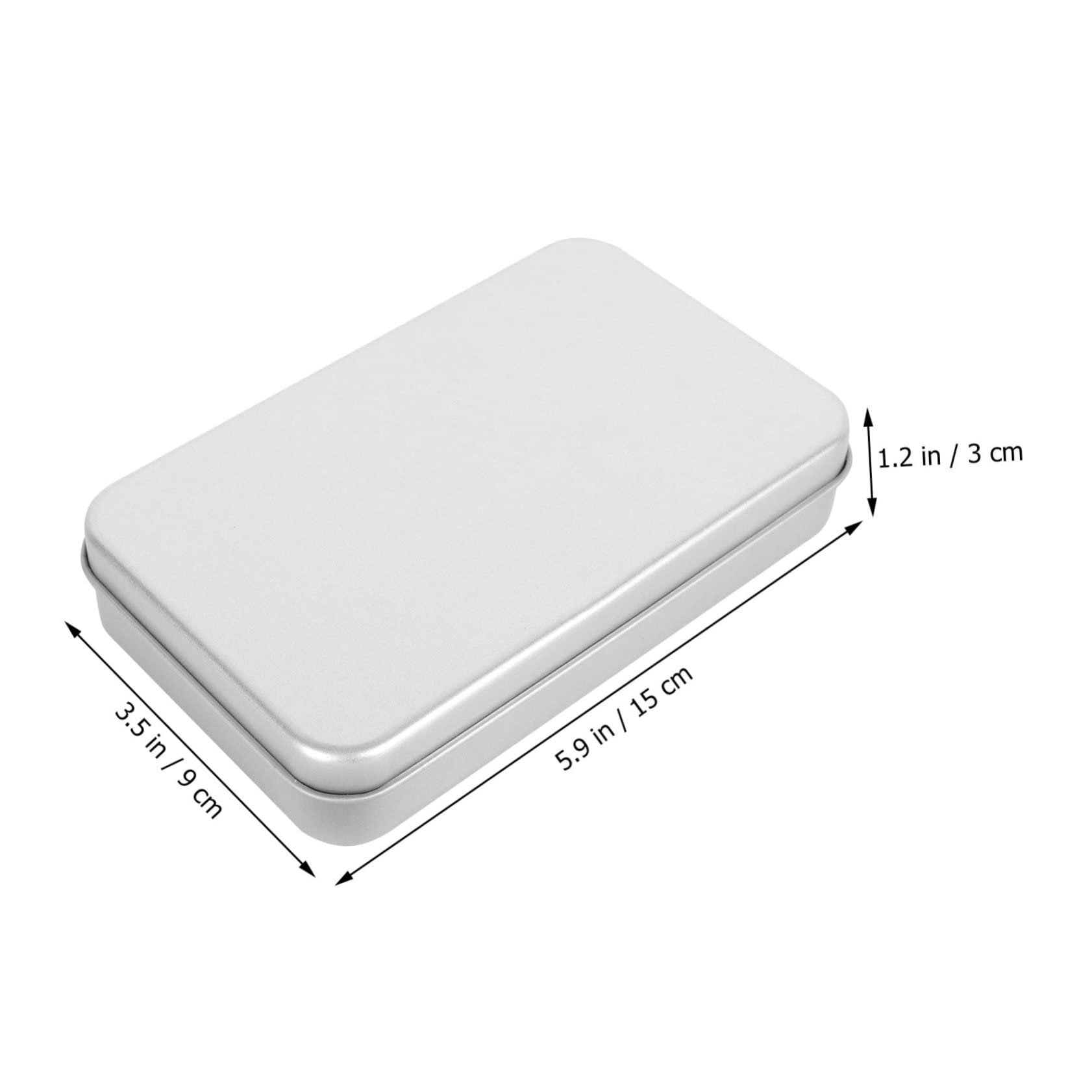 4piezas Caja Rectangular De Almacenamiento Para Cartas De Contenedor De Hojalata Multiusos Para Tarjetas Fotos y Objetos Pequeños Práctico Estuche Portátil