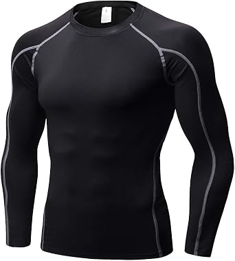 Mens Compression Shirts Long Sleeve Gym Athletic Gym Workout Undershirts Active Dry Fit Base Layer Running Top
