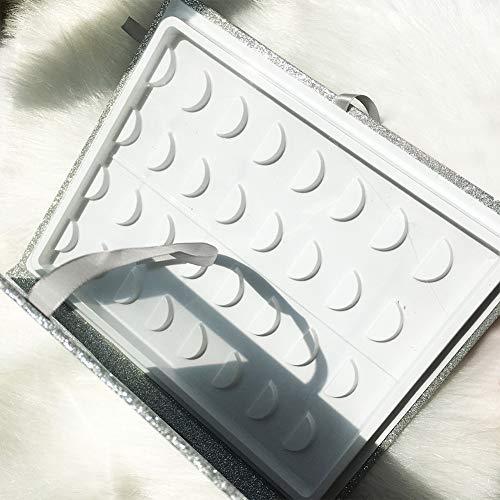 16 Pair Eyelash Storage Book,Makeup Display Sample Container,Eyelash Catalog Travel Glitter Paper (Silver) #TOP1