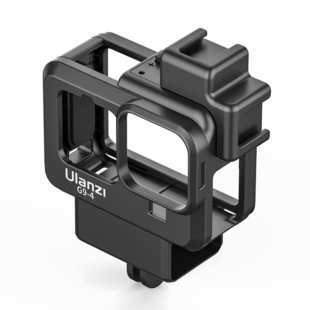 ULANZI G9-4 Vlog Plástico para GoPro 9 Black & GoPro Hero 10 Negro - Caja de Jaula de vídeo con Adaptador de Filtro y Soporte de Calzado frío