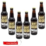 Generic Dirt Soda | 6 Pack of Unique Grass Flavored Soda Pop with Real Cane Sugar | 12 oz Glass Bottles in a 6 Pack with Crazy Soda Pop Bottle Opener