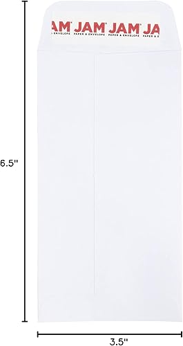 Miniatura 6 de JAM PAPER Sobres de negocios de monedas #7 con cierre de despegar y sellar, 3 12 x 6 12, color blanco, paquete de 50 unidades