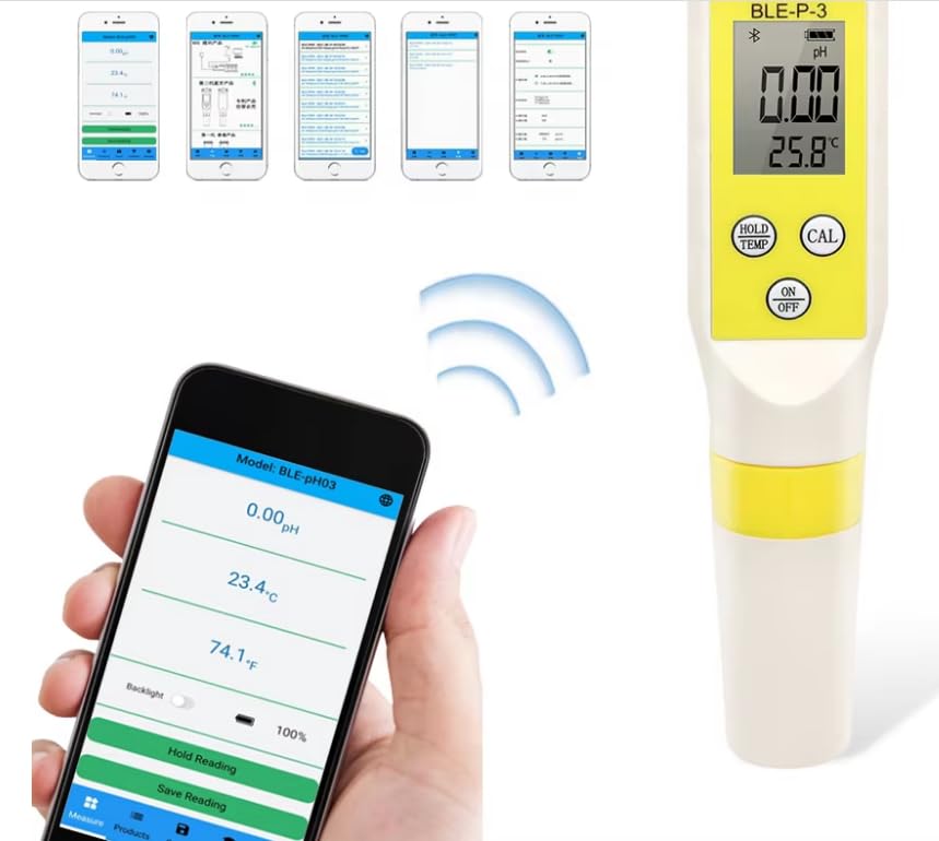 VIHELM BLE-P-3 pH Meter with Bluetooth connection to smartphone