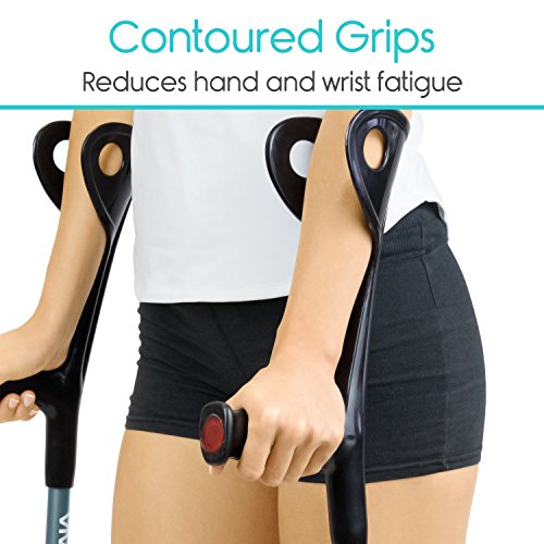 Vive Forearm Crutches (Pair) Lightweight Arm Cuff Crutch Adjustable