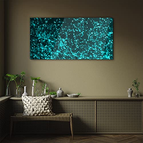 Tableau en verre 100x50cm Coloray Lignes et Points pour décoration d'intérieur moderne - 3