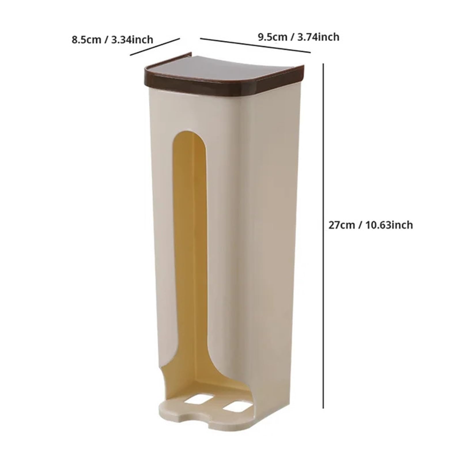 Dispensador De Bolsas De Basura 2 uds Caja de Almacenamiento for Montar en Pared plásticos for Bolsas de Basura de Cocina Caja de Almacenamiento de Bolsas de Basura for Dormitorio(Khaki)