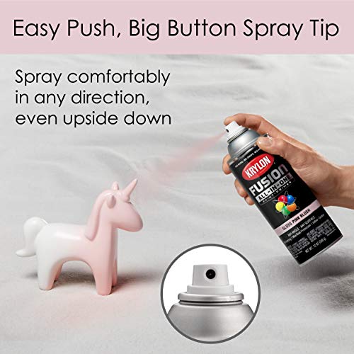 Image of Krylon Fusion All-In-One Adhesive Spray Paint for Indoor /Outdoor Use, 12 oz, Pink Blush