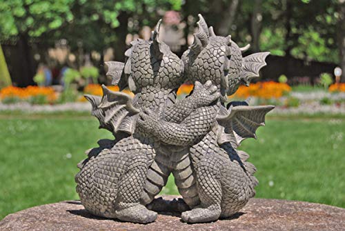 MC Gartenfigur Gartendrache - Modell Liebespaar - Fantasy Figur Deko Drache Garten