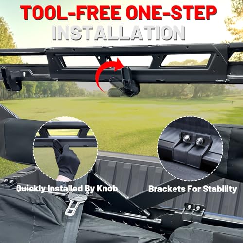 Image of StarknightMT Ranger XP 1000 Rear Windshield, Smoke Tinted Ranger 1000 Back Window Rear Windscreen Compatible with Polaris Ranger XP 1000 /Crew 2017-2026, Ranger 1000 /Crew 2020-2026