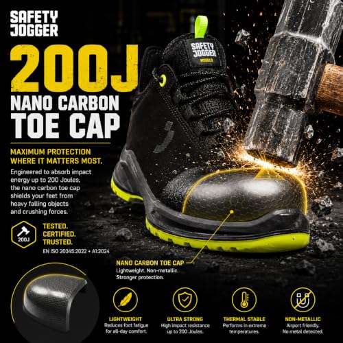 Image of SAFETY JOGGER Vegan Safety Sneaker MODULO S3 |Washable Microfiber Upper, SJ Footbed, Nano Carbon 200J Toe Cap, ESD, Slip Resistant | Size 06 UK /INDIA