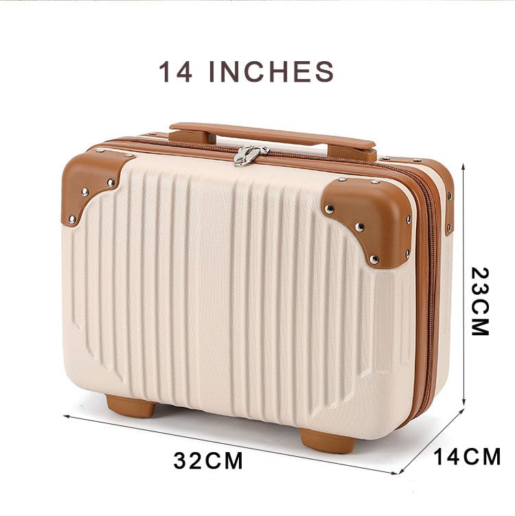 Image of Yagzon Portable Hard Shell Cosmetic Travel Case, Small Travel Hand Luggage with Elastic Band, Mini ABS Carrying Makeup Case Suitcase (Multi 2)