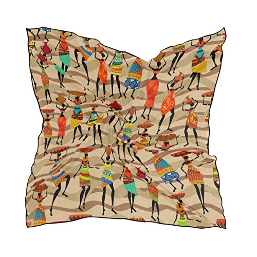 Preisvergleich Produktbild Wfispiy Seidenquadrat Schal Afrikanische Frauen Chevron Muster Mode Kopftuch Leichte Haarwickel Stirnbänder Aufgeräumte Halstücher für Frauen, 100x100 cm