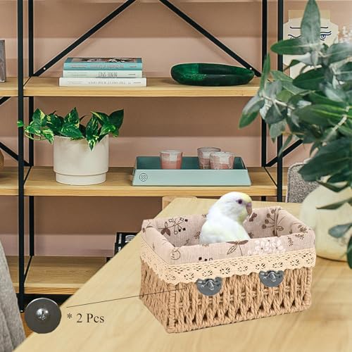 Image of Bird Nest, Parrot House, Parrot Hammock, Bird Bed, Detachable Small Animals House, Hand Woven Small Bird Nest for Cage, for Lovebirds, Parakeets, Cockatiels, Doves 7.1 x 4.7 x 3.9 in