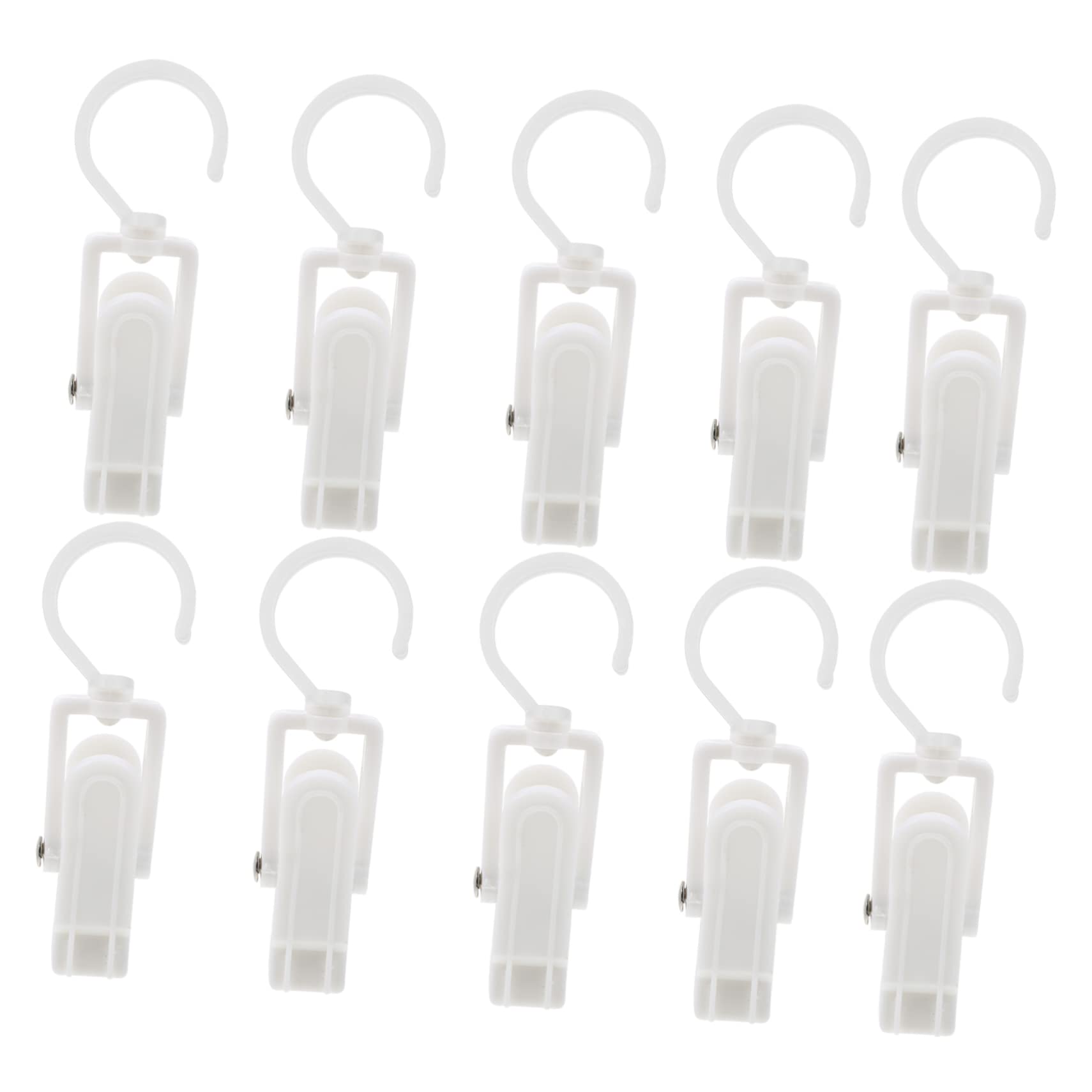 SOLUSTRE 10Pcs Rotatable Plastic Curtain Clips Hanging Hooks for Curtains Flexible Coat Clips for Home Hotel Use Elegant Design for Living Rooms Bedrooms